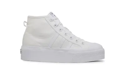 Produktbild von Adidas Nizza Platform Frauen Schnürung oben Plattform lässig Mitte Turnschuhe In Weiß Weiß (40; Weiß)