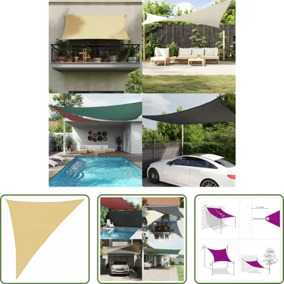 Image de The Living Store Auvent couleur sable 3x4x5 m 100% polyester Oxford
