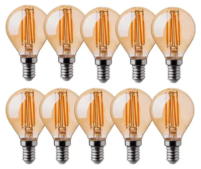 Produktbild von 10x 4W E14 Edison LED Vintage Filament Glühbirne Birne Leuchtmittel Retro Nostalgie Beleuchtung G45 2200K Warmweiß