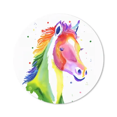 Produktbild von MuchoWow® Mauspad Mousepad Pferd - Farben - Punkte - Mädchen - Kinder - Mädchen 20x20 cm - Mousepads - Maus Mat - Pad - Mausunterlage - Schreibtischmatte