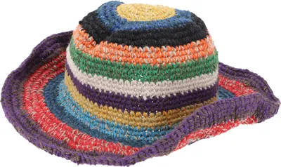 Produktbild von Gehäkelter Sommerhut, Bunter Natürlicher Sonnenhut - Mode 16, Uni, Mehrfarbig, Hanf,Baumwolle, Mützen