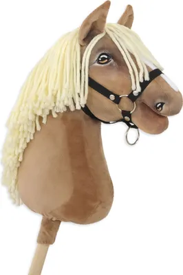 Produktbild von Realistisch Steckenpferd Hobby Horse Haflinger Pferd mit Halfter und Zügel in Schwarz von KleinBaby