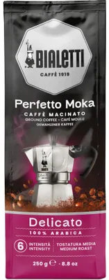 Produktbild von Bialetti Perfetto Moka Zart 250 g, 250 g, Leichte Röstung, Kaffee, 100% Arabica, Tasche