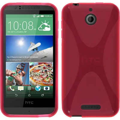 Produktbild von PhoneNatic Case kompatibel mit HTC Desire 510 - pink Silikon Hülle X-Style + 2 Schutzfolien