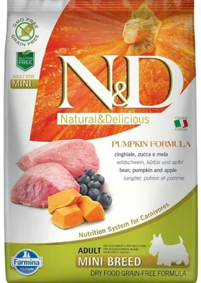 Image de Farmina Natural & Delicious - Farmina Natural & Delicious Adult Citrouille Mini Sanglier & Pomme, 7 Kg