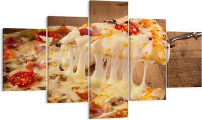 Produktbild von Bild auf Leinwand - Leinwandbild - Pizza Käse Tomaten - 125x70cm - Wand Bild - Wanddeko - Leinwanddruck - Bilder - Kunstdruck - Wanddekoration - Leinwand bilder - Wandkunst - EA125x70-3784