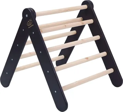 Produktbild von MEOWBABY Kletterdreieck - Indoor Klettergerüst für Kinder, Baby Dreieck Spielgeräte, Montessori Klettergerät, Kleinkinder Pikler-Dreieck, Schwarz