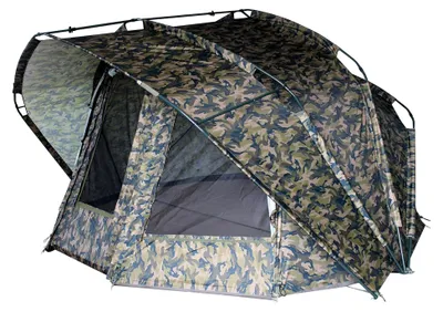 Produktbild von MK Angelsport „Fort Knox 2.0 – Camou“ 1-2 Personen Dome, Innenhöhe 165 cm, Angelzelt, Karpfenzelt, ultraleichter Aluminiumrahmen, Zelt inklusive Gummihammer, Anglerzelt u. a.