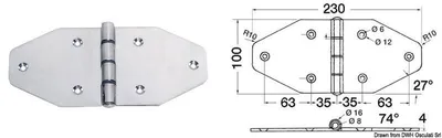 Immagine prodotto di Cerniera grande 230x100 mm , 1 pezzo