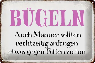 Produktbild von Blechschild Spruch 30x20cm Bügeln auch Männer sollten