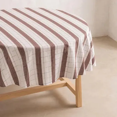 Immagine prodotto di Tovaglia rotonda GAMUSI con motivo – Ø 150 cm – Colore cammello