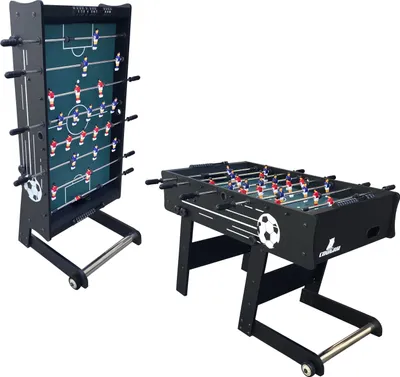Produktbild von Cougar Scorpion Kick TS Tischkicker | Kickertisch in Schwarz mit Teleskopstangen klappbar | Fußballtisch inkl. 2 Bälle & Punktezähler | Indoor Tischfußball für Kinder & Erwachsene | Maße 122x61x80 cm