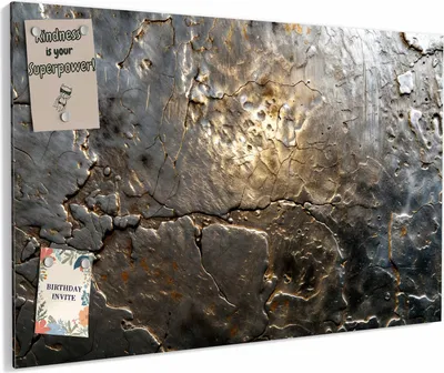 Produktbild von Magnettafel 90x60cm magnetisch & beschreibbar Metall-Board - Gekrakeltes Metall