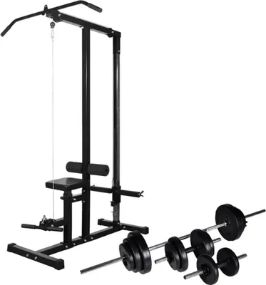 Produktbild von Fitnessstation mit Langhantel und Kurzhantel Set 30,5 kg