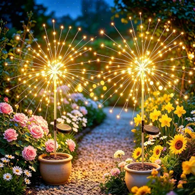 Produktbild von Joycome Solarleuchten für Außen 2 Stück 120 LED Feuerwerk Solarlampen