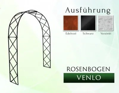 Obrázek produktu pro Oblouk růží VENLO Celková šířka 1,4 m Černý kovový oblouk růží Zahradní oblouk Sloup růží Arc de Rose Rozenboog