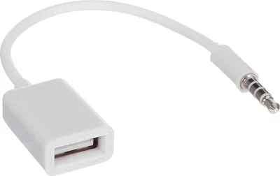 Produktbild von 3,5 mm Stecker AUX Audio Buchse auf USB 2.0 Buchse Adapter Konverter Kabel OTG Kabel (weiss)