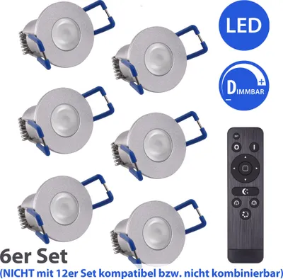 Produktbild von mini Spot LED Einbaustrahler Cascade dimmbar Carport Terrassenbeleuchtung IP65 SET Trafo Fernbedienung (6er SET)
