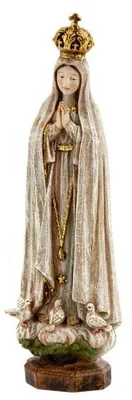 Fatima-Figur, handbemalt, Harz, 20 cm, mehrfarbig