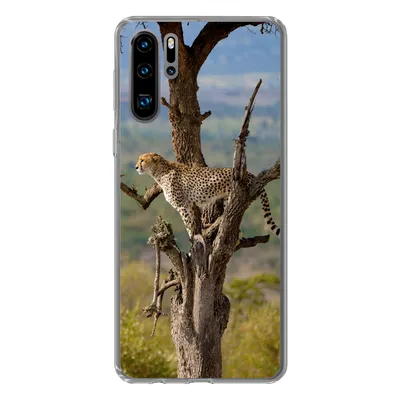 Produktbild von MuchoWow® Handyhülle Schutzhülle Hülle für Huawei P30 Pro Leopard - Baum - Tier Silikon Softcase Handy Hülle - Schutzdeckel