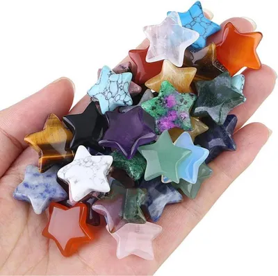 Produktbild von 20 Stück Sternkristall Chakra Edelsteine Heilkristalle Glückssteine Set