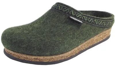 Produktbild von Stegmann 108 Uni Wollfilz-Pantoffeln Dunkelgrün (Green), 17-801-8810 - Gr. 44
