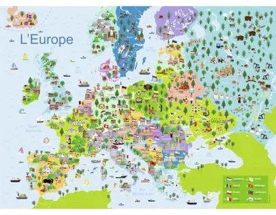Image de Puzzle la carte de l'europe illustree - 150 pieces - collection geographie- nathan - 868353