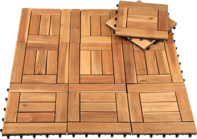 Obrázek produktu pro Bettizia 44x dřevěné dlaždice sada dlaždic 1m² vhodné jako terasové a balkonové dlaždice z akátového dřeva 30x30 cm pro zahradu terasu balkon