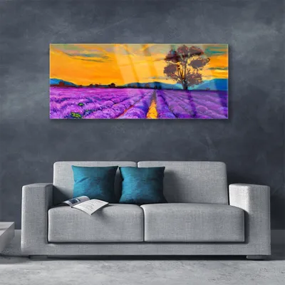 Produktbild von Acrylglasbilder 125x50 Wandbild Druck Feld Landschaft