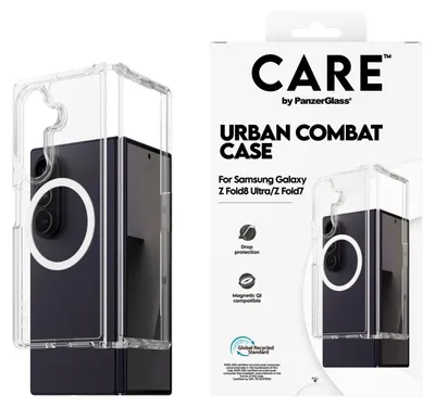 Produktbild von PanzerGlass CARE™ by ® Urban Combat Case Transparent m. Weiss Qi Samsung Galaxy Fold8 Ultra | Fold7, Cover, Samsung, Samsung - Galaxy Z Fold7, Samsung - Galaxy Z Fold8 Ultra, Transparent