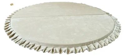 Produktbild von Monio for Kids - Cremefarben Runde Spielmatte aus Weicher Samt für Kinder und die ganze Familie mit abnehmbarem Bezug