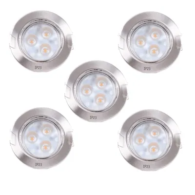 Immagine prodotto di Set di faretti da incasso Paulmann Premium Power Flood LED 5x3W 15VA 230V 83mm ferro spazzolato/alluminio zincato