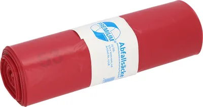 Produktbild von Deiss PREMIUM Müllsäcke rot, 60 my, 70 Liter, 575 x 1000 mm, 25 Säcke