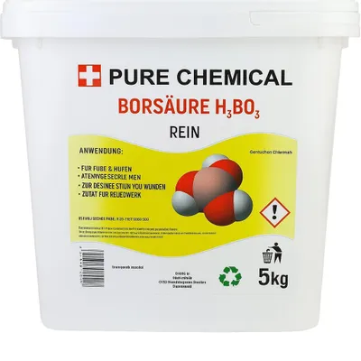 Produktbild von PURE_CHEMICAL Borsäure Pulver 5 kg 99,9% H3BO3 für Füße