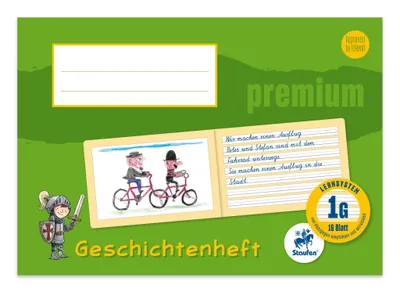 Obrázek produktu pro Staufen Geschichtenheft Premium Lineatur 1G 1.Schuljahr liniert Rand rundum