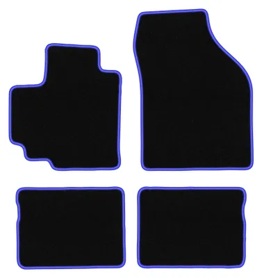 Image de Tapis de sol en moquette pour Suzuki Celerio 2014- (à hayon) – jeu 4 pièces, noir/bleu, sur mesure – Wielganizator CARLUX