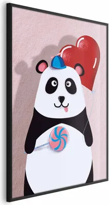 Produktbild von Posterpapier Poster - Panda with a Balloon 40x60 cm Für Kinder g-A-0191-ao-a