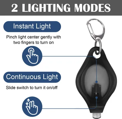 Produktbild von 7 Stück Mini-LED-Schlüsselanhänger-Taschenlampe, ultrahelle Schlüsselring-Licht-Taschenlampe mit Haken, LED-Detektor-Licht-Schlüsselring, tragbare helle schwarze Taschenlampe für Outdoor-Camping, Wandern und Notbeleuchtung [++]