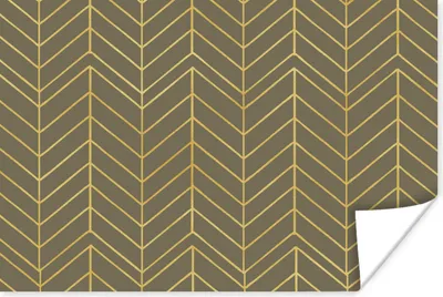 Produktbild von MuchoWow® Poster Muster - Linie - Grün - Gold 180x120 cm - Fotoplakat