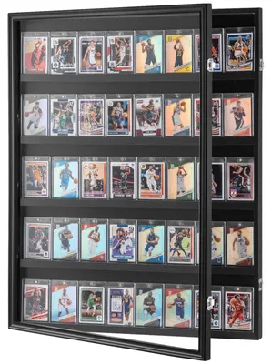 Productafbeelding van VEVOR vitrine voor sportkaarten, verkrijgbaar in 35 verschillende uitvoeringen, afmetingen 617 x 775 x 55 mm, displaykast met 98% UV-bescherming, gemaakt van PC-glas, afsluitbare wandkast