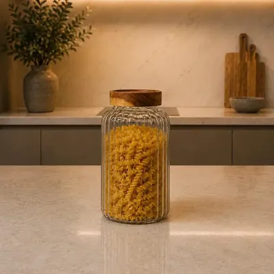 Produktbild von Space Vorratsdose mit Akazienholzdeckel 2600 ml, 25 cm hoch, 13 cm Durchmesser