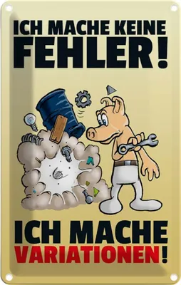 Produktbild von vianmo Blechschild 18x12 cm keine Fehler mache VariationenScchild Spruch Zitat