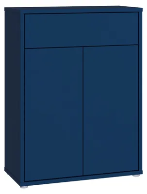 Obrázek produktu pro Skříňka na boty Forte ALICE SPRINGS, moderní, minimalistický design, 2 dveře, 1 zásuvka, materiál: dřevovláknitá deska, barva: noční modř, rozměry: 74,5 cm (šířka) x 99,1 cm (výška) x 34,9 cm (hloubka)