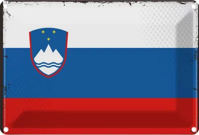 Produktbild von vianmo Blechschild 20x30 cm Sloweniens Slovenia Flagge Fahne Wappen