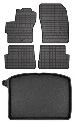 Productafbeelding van Rubberen automatten + kofferbakmat voor Mazda 3 I BK 2003-2008 (hatchback) – 5-delig, zwart, op maat – Wielganizator SolidPRO