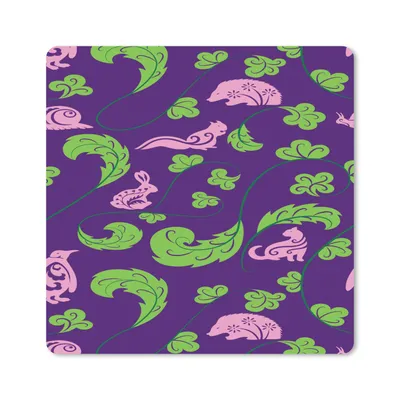 Produktbild von MuchoWow® Mauspad Mousepad Blätter - Tiere - Muster 20x20 cm - Mousepads - Maus Mat - Pad - Mausunterlage - Desk Mat - Bureauartikeln