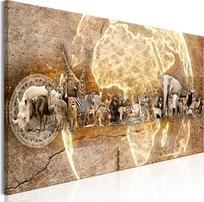 Image de Tableau moderne g-C-0312-b-a (150x50 cm) - 1 pièce Images Photographie sur toile Photo Image Décoration Tableaux muraux Impression artistique AFRIQUE ANIMAUX