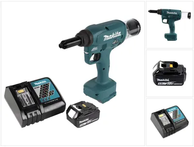 Immagine prodotto di Makita DRV 250 RT1 Rivettatrice a batteria 18 V 20 kN Brushless + 1x batteria da 5,0 Ah + caricabatterie
