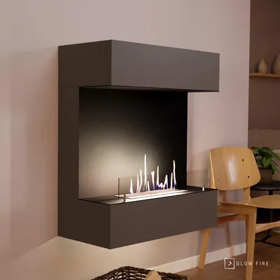 Produktbild von GLOW FIRE Ethanol Kamin 'Kongsberg Wall' | Ethanolofen in weiß mit 3 Std. Brenndauer und 2 KW Heizleistung | BxHxT: 83,8x100x41,3 cm