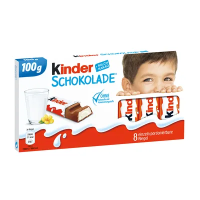 Produktbild von kinder Schokolade Schokoriegel mit zarter Milchcreme Füllung 100g
